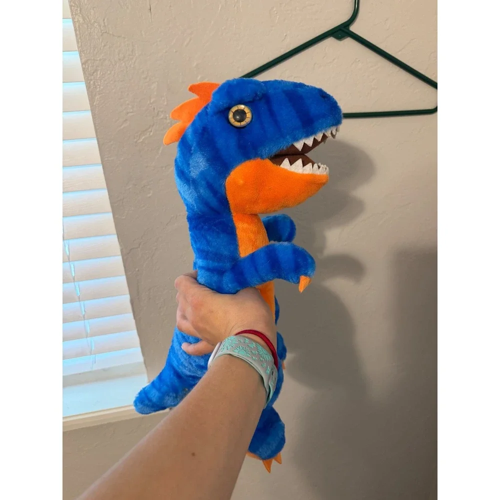 Build-A-Bear Workshop Blue Orange T-Rex Dinosaur Striped Plush Stuffed Animal